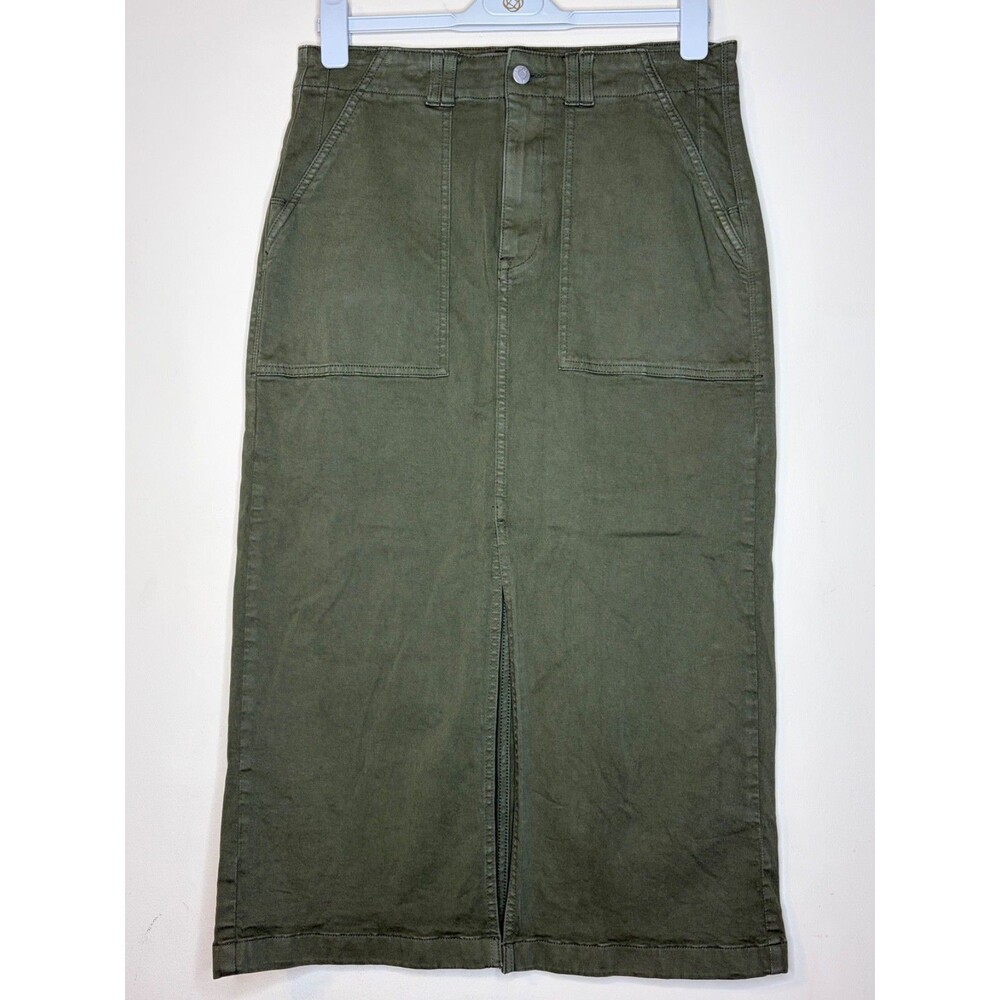 Pistola Women's Green Cotton Blend Skirt Size 29
